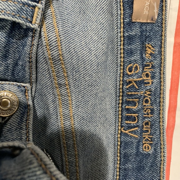 7 For All Mankind‎ Luxe Vintage High-Waist Ankle Skinny Jeans w/ Lurex Stripe 28 - Picture 8 of 10